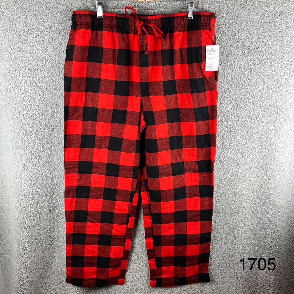 Sonoma Men’s Size Large‎ Red & Black Plaid Pajama Cotton Blend Pants NWT